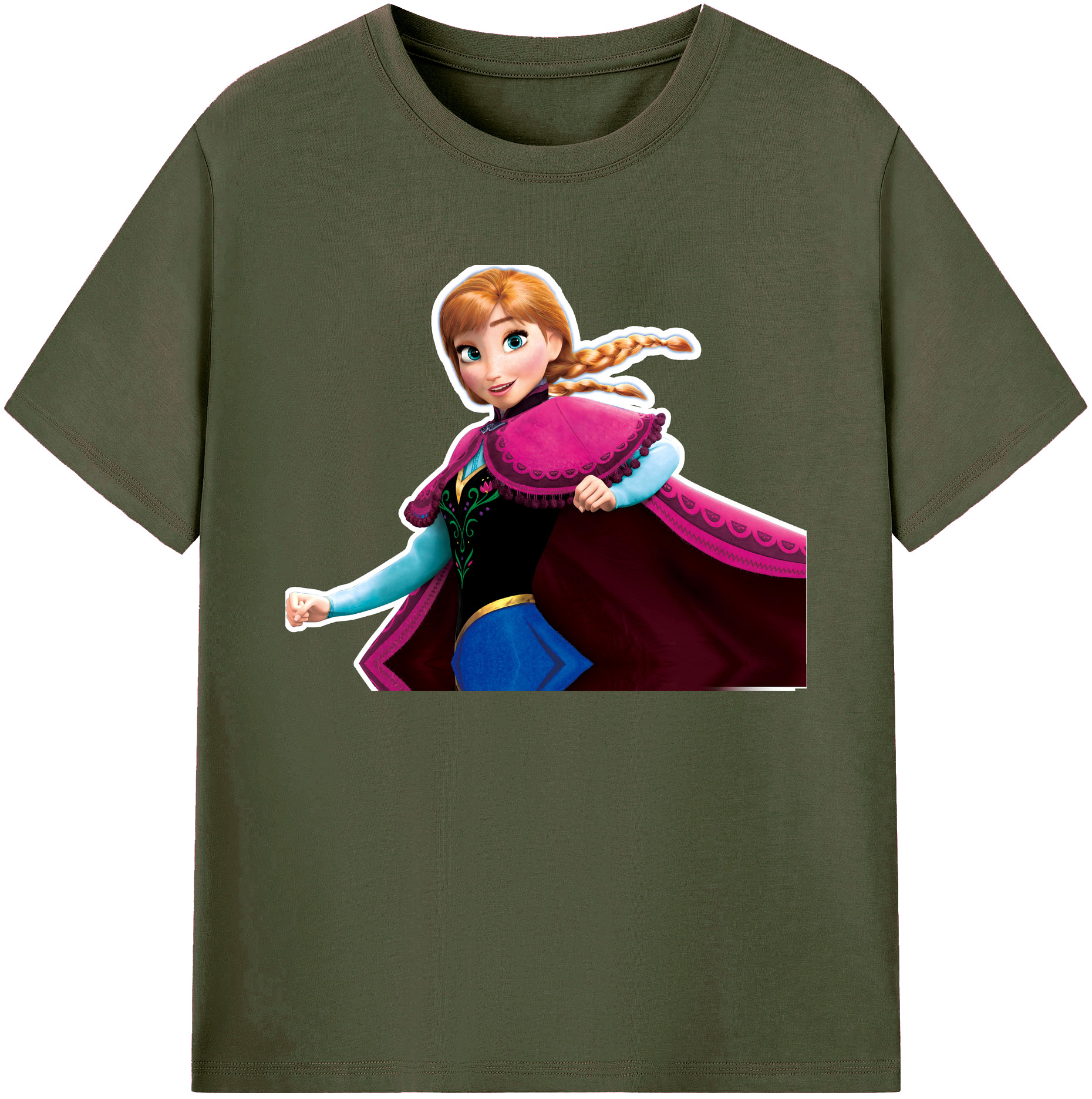 （画像用） アナと雪の女王 アンナ エルサ Frozen Anna Elsa 綿100％ メンズ半袖Tシャツ｜肌触りやわらか＆通気性